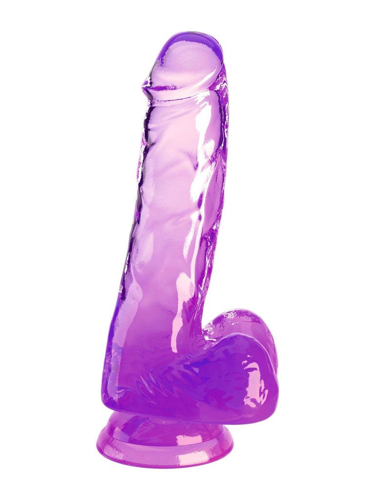 King Cock Clear Purple 6 Inch With Balls