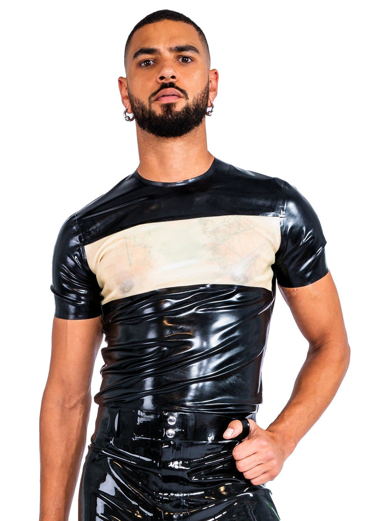 Skin Two UK Men`s T Shirt with Natural Panel Top