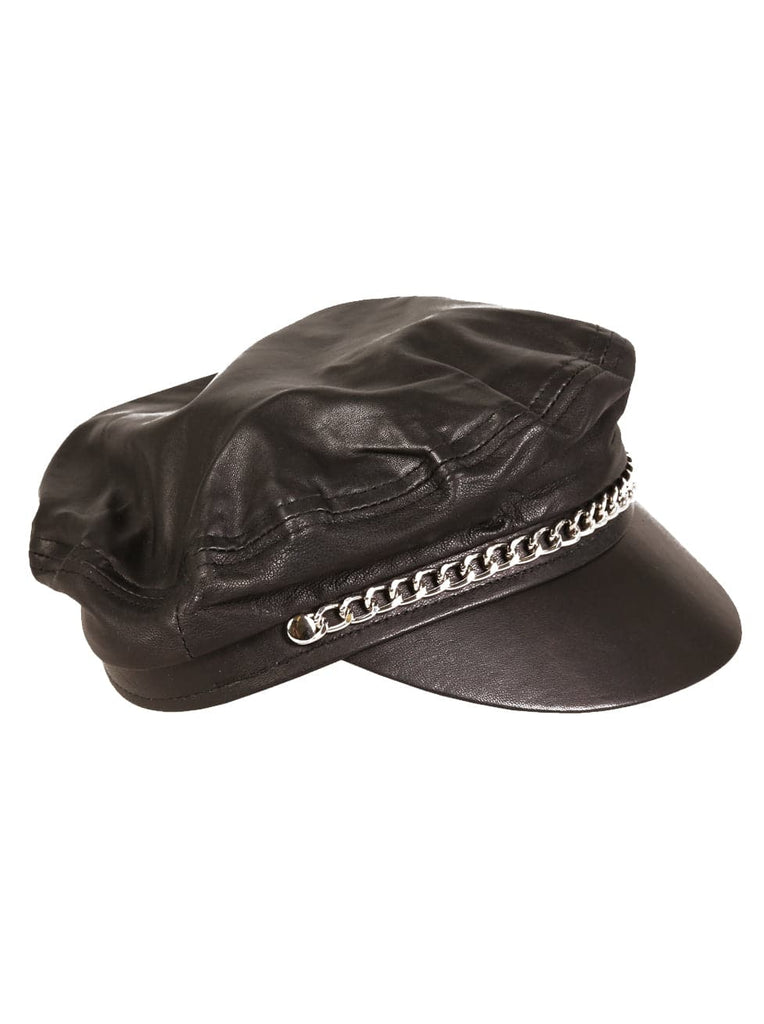 Skin Two UK Leather Chain Cap - One Size Headwear