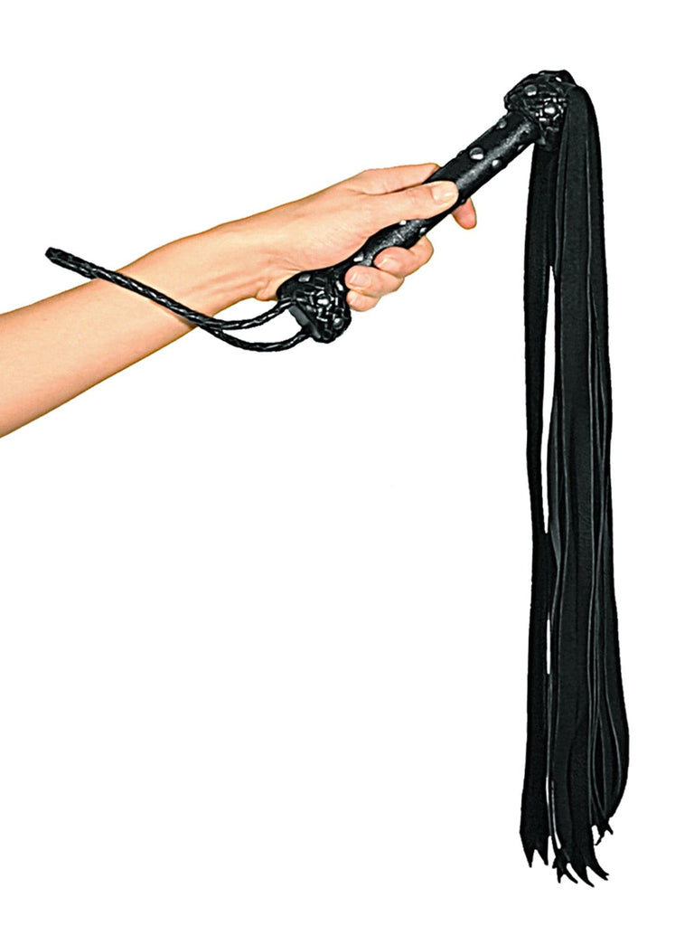 Skin Two UK Leather Flogger with Metal Studded Handle Flogger