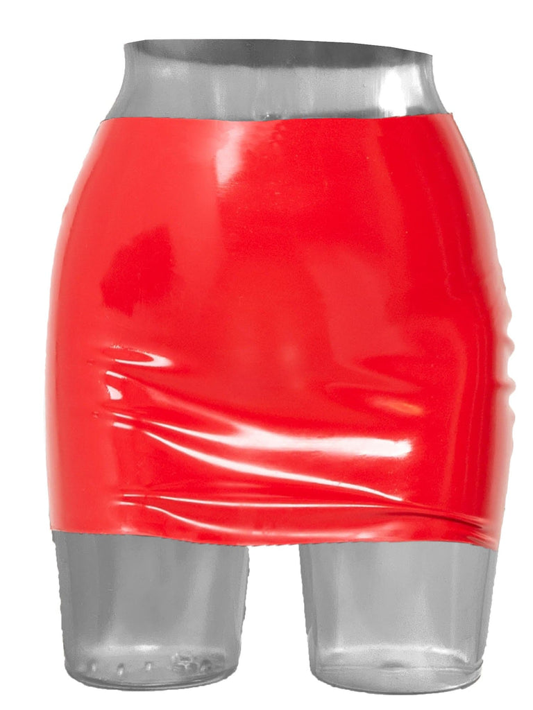 SkinTwo.com Latex Mini Skirt Red - Size Medium Clearance